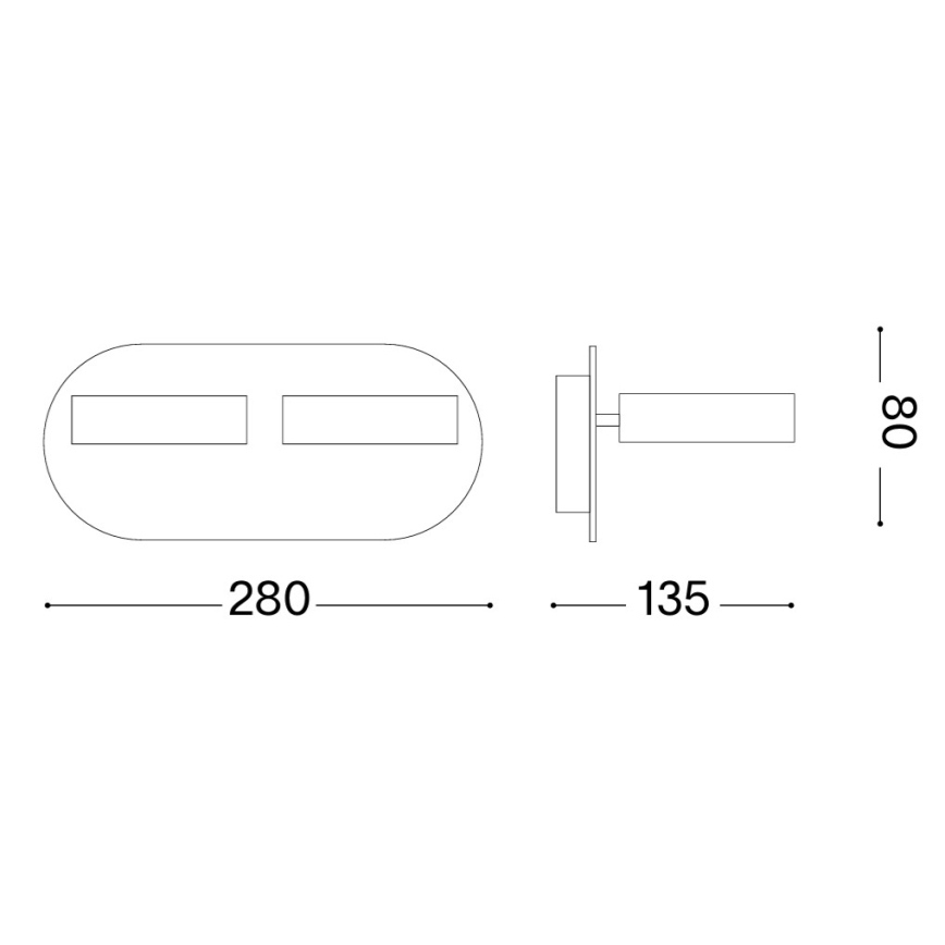 Ideal Lux - LED sienas virziena gaismeklis OBY 2xLED/6W/230V CRI 90 balts