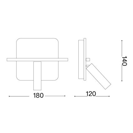 Ideal Lux - LED sienas virziena gaismeklis PIANO LED/10W/230V CRI 90 USB balts