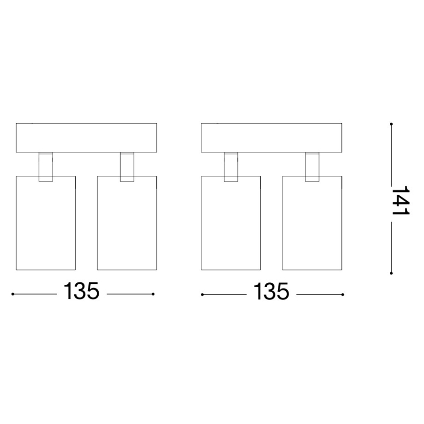 Ideal Lux - LED spotgaismeklis DYNAMITE 4xGU10/7W/230V CRI 90 melns