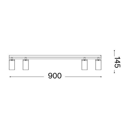 Ideal Lux - LED Starmetis PROFILO 4xGU10/7W/230V CRI 90 balta