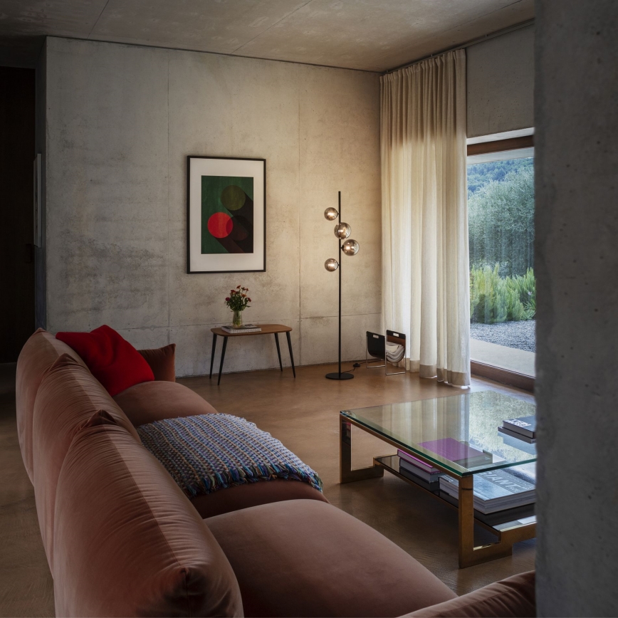 Ideal Lux - LED grīdas lampa PERLAGE 4xG9/3W/230V melna/dūmakaina melna