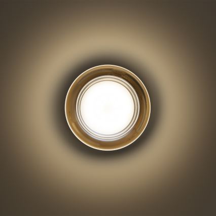 Ideal Lux - LED vannas istabas griestu lampa LOLLY 1xGX53/9W/230V Ø 10,5 cm IP44 zeltaina/dūmakaina bēša