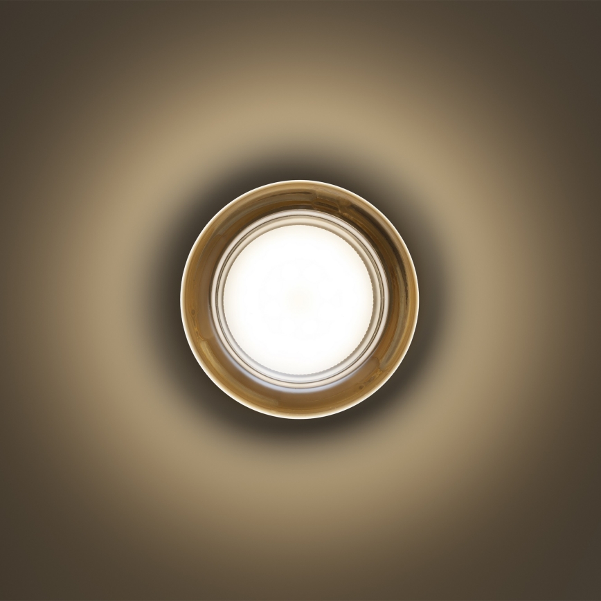 Ideal Lux - LED vannas istabas griestu lampa LOLLY 1xGX53/9W/230V Ø 10,5 cm IP44 zeltaina/dūmakaina bēša