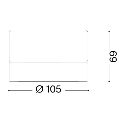 Ideal Lux - LED griestu gaismeklis vannas istabai LOLLY 1xGX53/9W/230V Ø 10,5 cm IP44 melns/dūmakaini melns