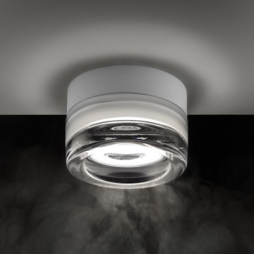 Ideal Lux - LED vannas istabas griestu lampa LOLLY 1xGX53/9W/230V Ø 10,5 cm IP44 balta/caurspīdīga