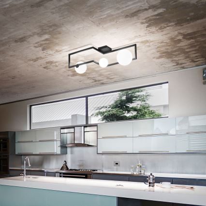 Ideal Lux - LED Virsapmetuma lustra ANGOLO 3xG9/3W/230V melna