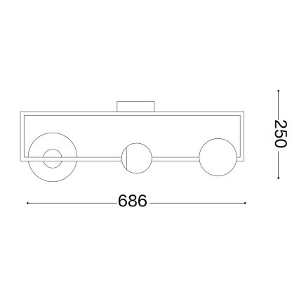 Ideal Lux - LED Virsapmetuma lustra ANGOLO 3xG9/3W/230V misiņš