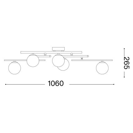 Ideal Lux - LED Virsapmetuma lustra ATLAS 5xG9/3W/230V zelta
