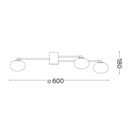 Ideal Lux - LED Virsapmetuma lustra HERMES 5xG9/3W/230V d. 60 cm zelta