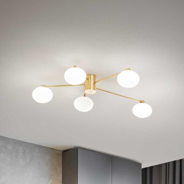 Ideal Lux - LED Virsapmetuma lustra HERMES 5xG9/3W/230V d. 90 cm zelta