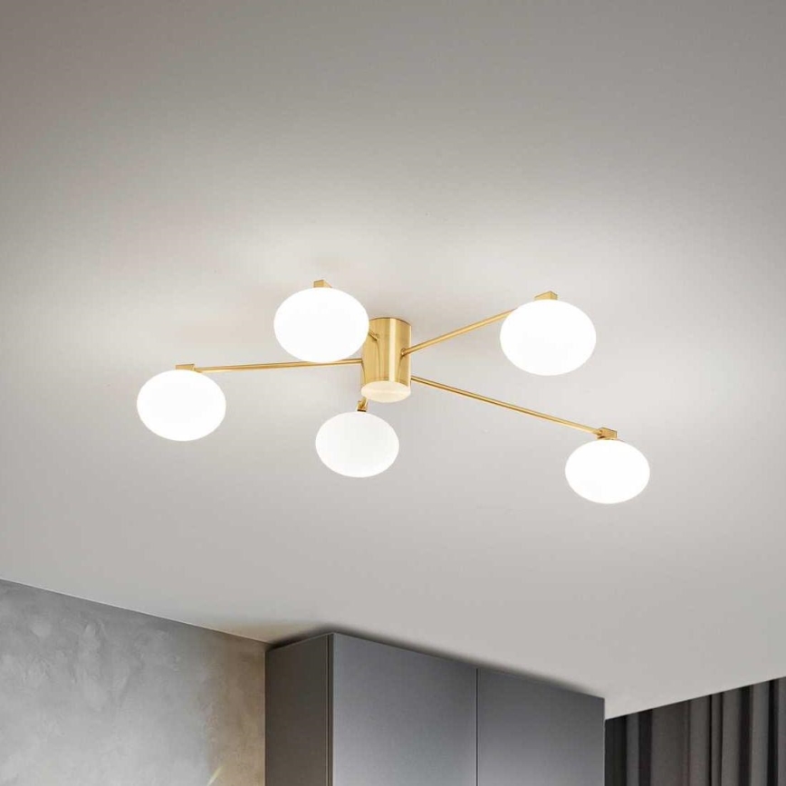 Ideal Lux - LED Virsapmetuma lustra HERMES 5xG9/3W/230V d. 90 cm zelta