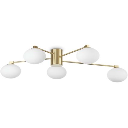 Ideal Lux - LED Virsapmetuma lustra HERMES 5xG9/3W/230V d. 90 cm zelta