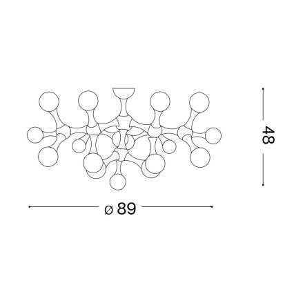 Ideal Lux - LED Virsapmetuma lustra NODINO 15xG9/15W/230V balta