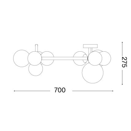 Ideal Lux - LED Virsapmetuma lustra PERLAGE 10xG9/3W/230V d. 70 cm melna/dūmakains