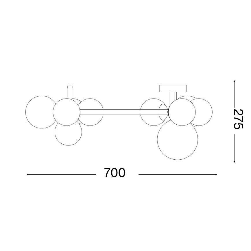 Ideal Lux - LED Virsapmetuma lustra PERLAGE 10xG9/3W/230V d. 70 cm melna/dūmakains