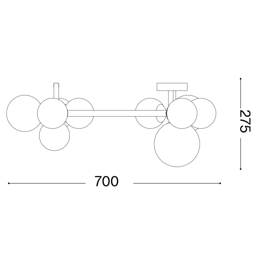 Ideal Lux - LED Virsapmetuma lustra PERLAGE 10xG9/3W/230V d. 70 cm zelta/dūmakains