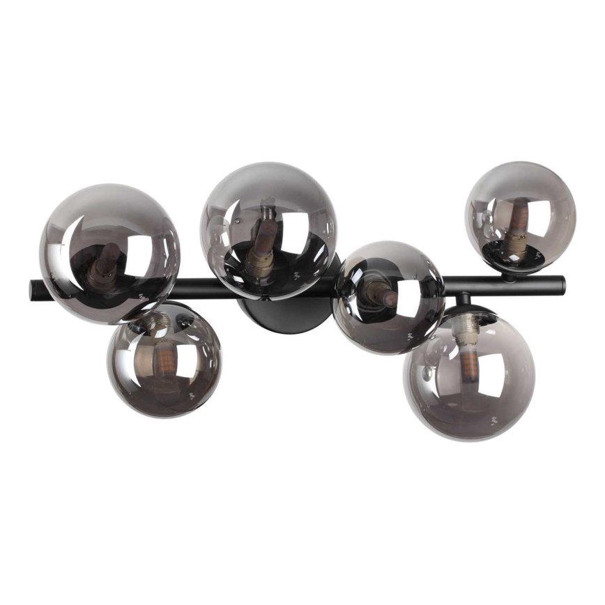 Ideal Lux - LED Virsapmetuma lustra PERLAGE 6xG9/3W/230V 49 cm melna/dūmakains