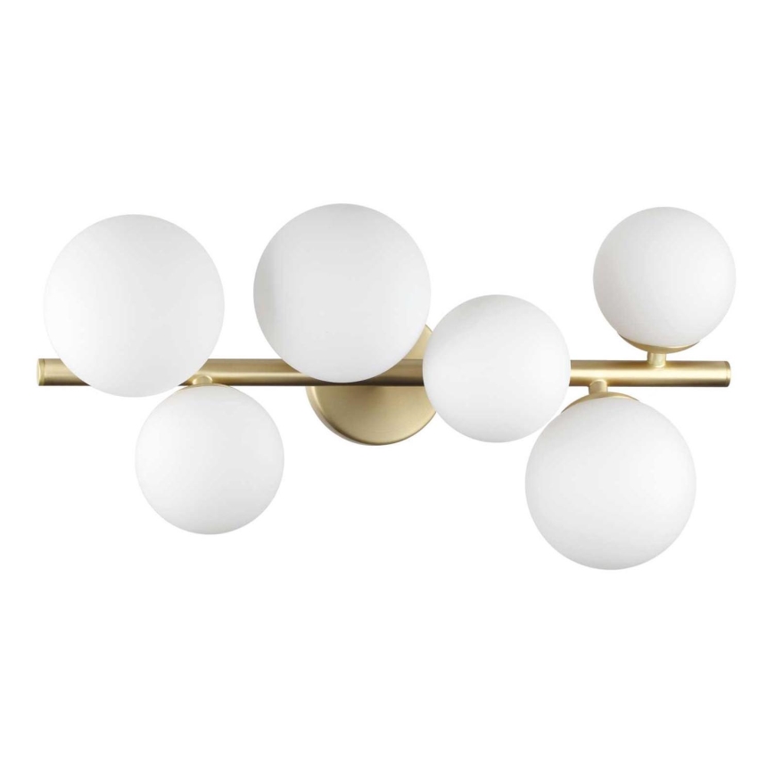 Ideal Lux - LED Virsapmetuma lustra PERLAGE 6xG9/3W/230V 49 cm zelta/balta
