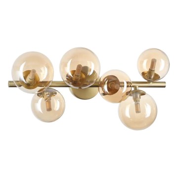 Ideal Lux - LED Virsapmetuma lustra PERLAGE 6xG9/3W/230V 49 cm zelta/dūmakains