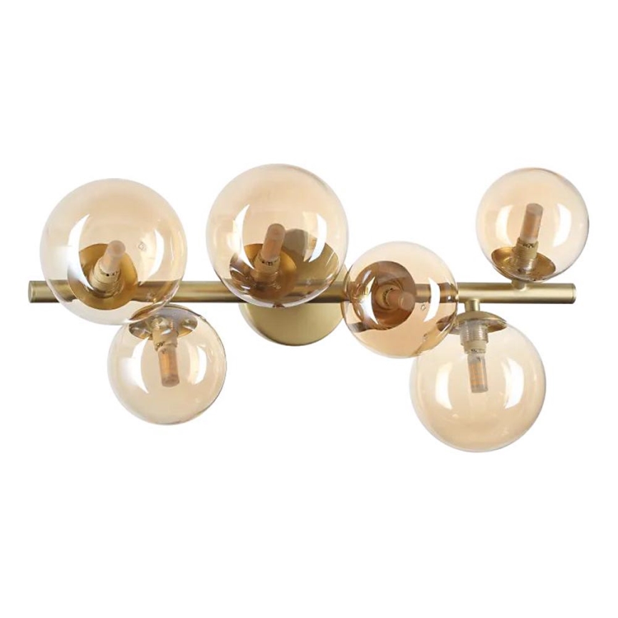 Ideal Lux - LED Virsapmetuma lustra PERLAGE 6xG9/3W/230V 49 cm zelta/dūmakains