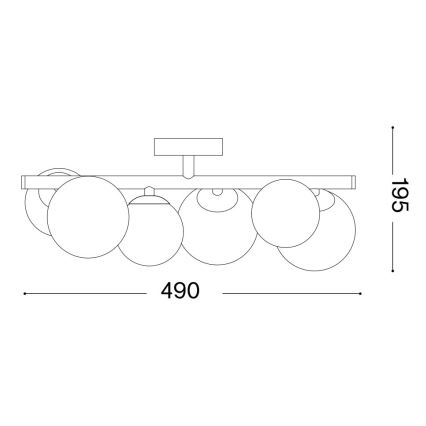 Ideal Lux - LED Virsapmetuma lustra PERLAGE 6xG9/3W/230V 49 cm zelta/dūmakains