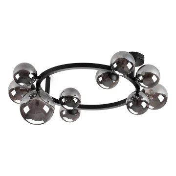 Ideal Lux - LED virsmas montējamais lustrs PERLAGE 10xG9/3W/230V Ø 70 cm melna/dūmaina melna