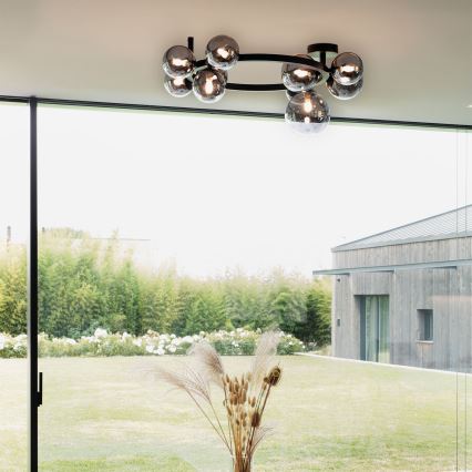 Ideal Lux - LED virsmas montējamais lustrs PERLAGE 10xG9/3W/230V Ø 70 cm melna/dūmaina melna