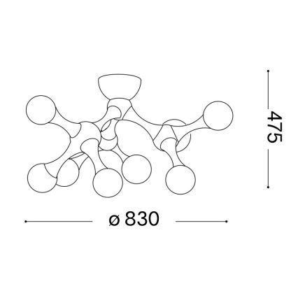 Ideal Lux - LED virsmas uzstādāma griestu lustra NODINO 9xG9/3W/230V Ø 83 cm spīdīgs hroms/balts