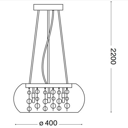 Ideal Lux - Lustra ar auklu AUDI 5xG9/40W/230V caurspīdīga