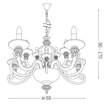 Ideal Lux - Lustra ar auklu BARONET 15xE14/40W/230V
