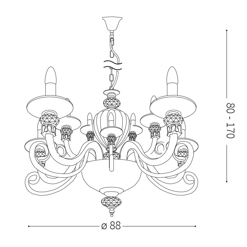 Ideal Lux - Lustra ar auklu BARONET 15xE14/40W/230V