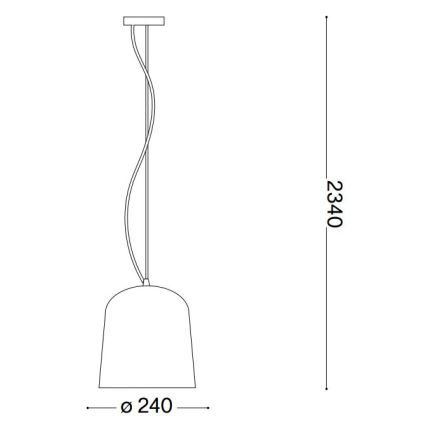 Ideal Lux - Lustra ar auklu BISTRO 1xE27/60W/230V d. 24 cm caurspīdīga