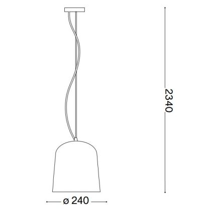 Ideal Lux - Lustra ar auklu BISTRO 1xE27/60W/230V d. 24 cm dūmakains