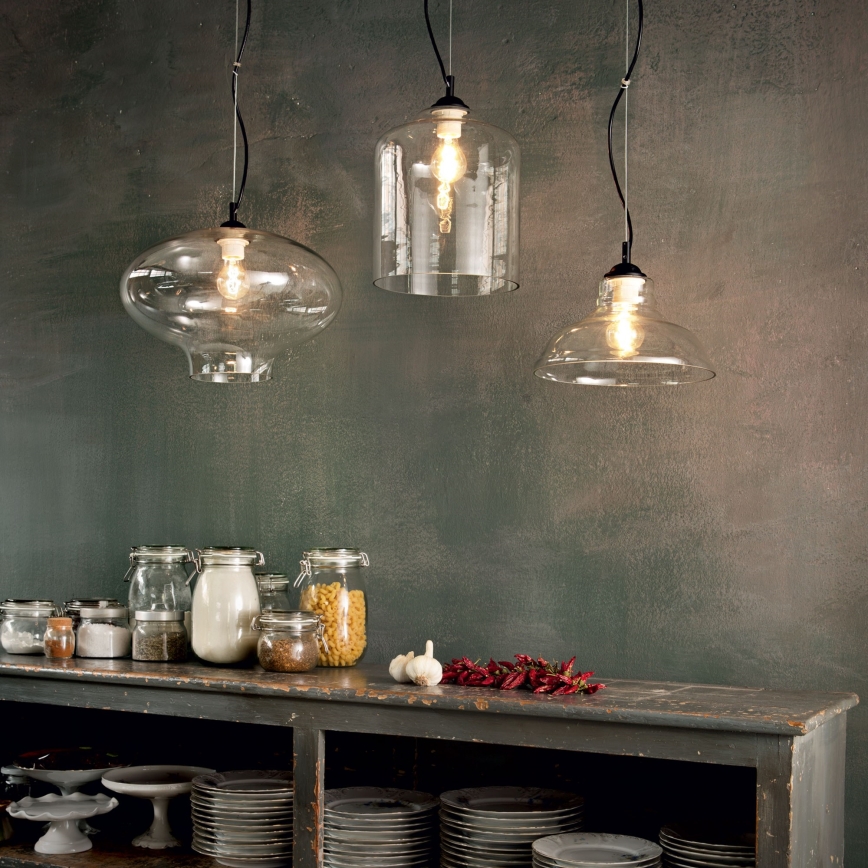 Ideal Lux - Lustra ar auklu BISTRO 1xE27/60W/230V d. 40 cm caurspīdīga