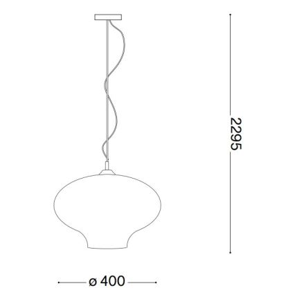 Ideal Lux - Lustra ar auklu BISTRO 1xE27/60W/230V d. 40 cm caurspīdīga