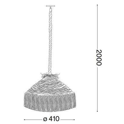 Ideal Lux - Lustra ar auklu CANAPA 1xE27/15W/230V d. 41 cm brūna