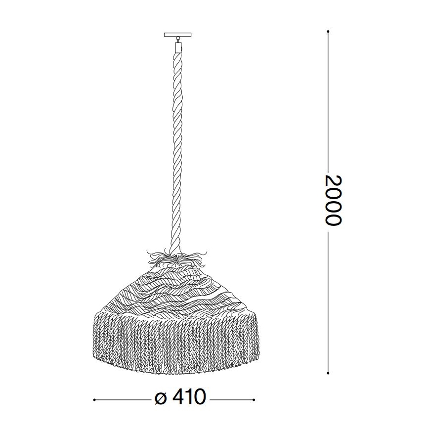 Ideal Lux - Lustra ar auklu CANAPA 1xE27/15W/230V d. 41 cm brūna