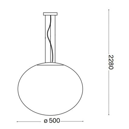 Ideal Lux - Lustra ar auklu CANDY 1xE27/42W/230V d. 50 cm balta