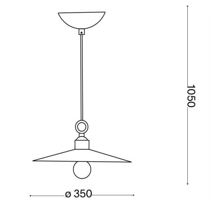 Ideal Lux - Lustra ar auklu CANTINA 1xE27/42W/230V d. 35 cm bronza