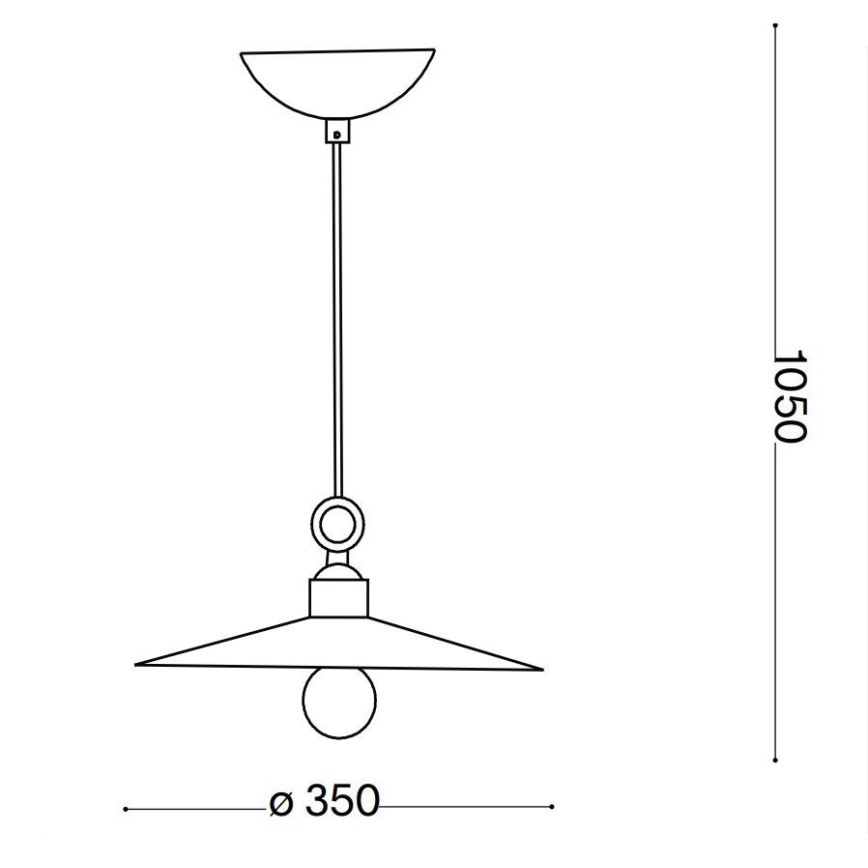 Ideal Lux - Lustra ar auklu CANTINA 1xE27/42W/230V d. 35 cm bronza