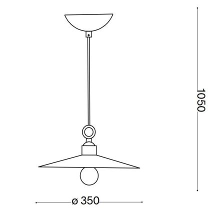 Ideal Lux - Lustra ar auklu CANTINA 1xE27/42W/230V d. 35 cm varš