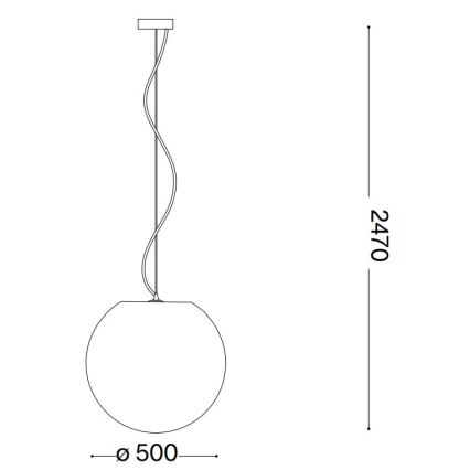 Ideal Lux - Lustra ar auklu CARTA 1xE27/25W/230V d. 50 cm balta