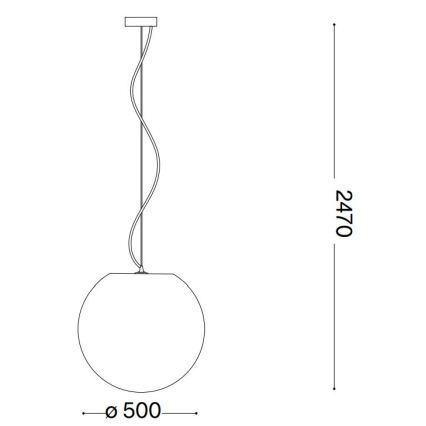 Ideal Lux - Lustra ar auklu CARTA 1xE27/25W/230V d. 50 cm balta