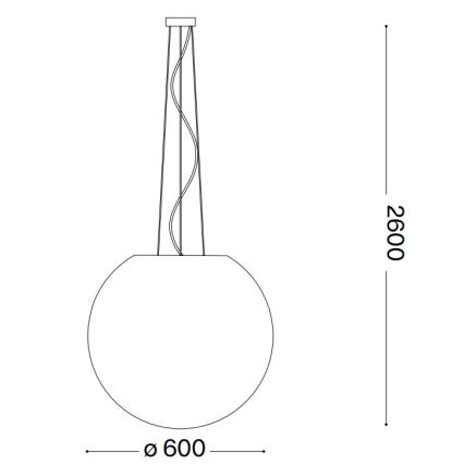 Ideal Lux - Lustra ar auklu CARTA 1xE27/60W/230V d. 60 cm balta