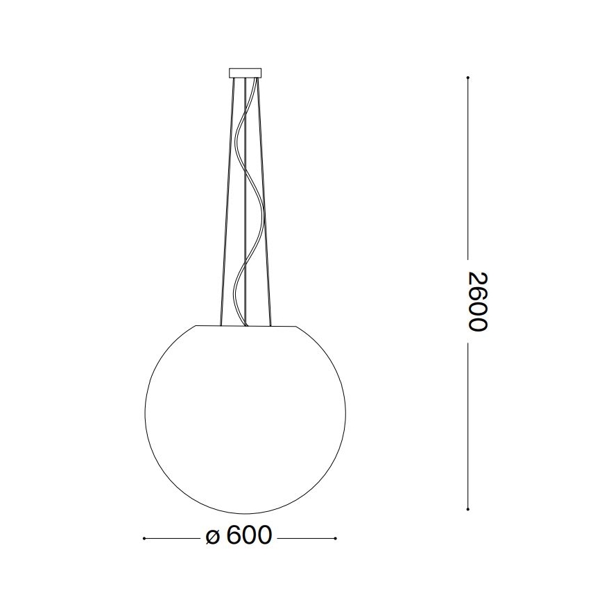 Ideal Lux - Lustra ar auklu CARTA 1xE27/60W/230V d. 60 cm balta