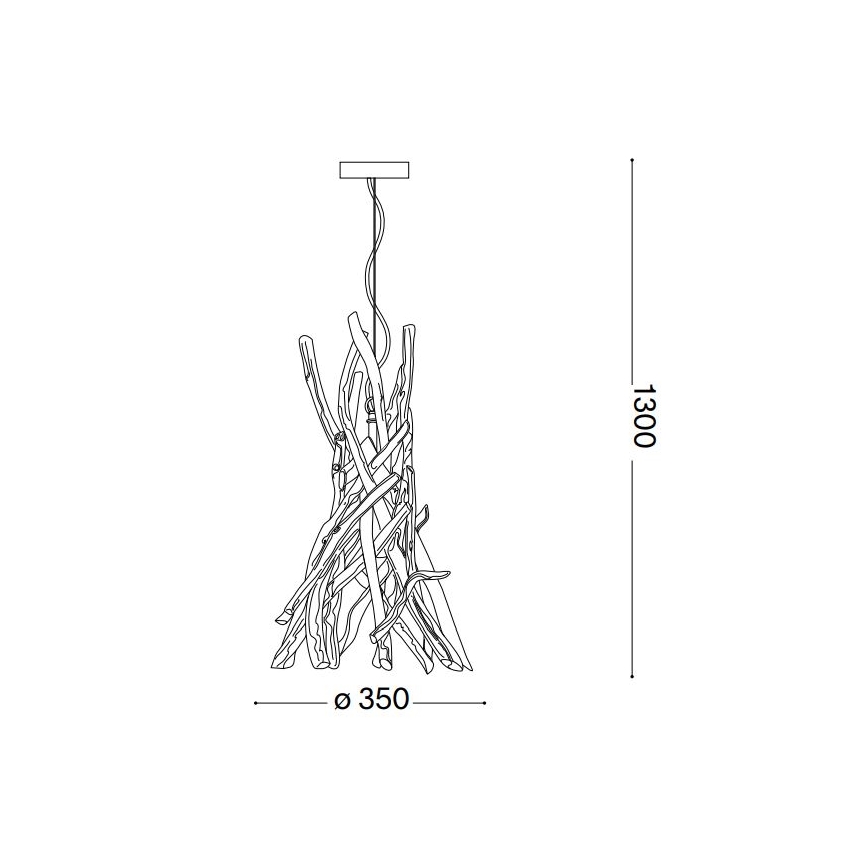 Ideal Lux - Lustra ar auklu DRIFTWOOD 1xE27/60W/230V guava