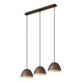 Ideal Lux - Lustra ar auklu FOLK 3xE27/60W/230V brūna