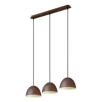Ideal Lux - Lustra ar auklu FOLK 3xE27/60W/230V brūna