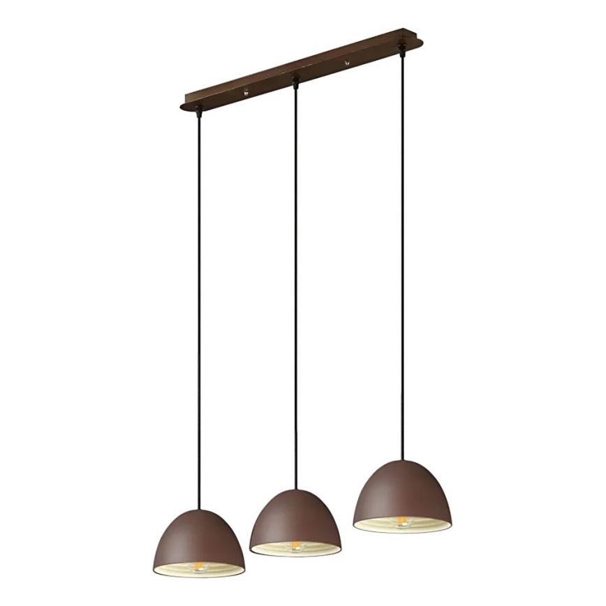 Ideal Lux - Lustra ar auklu FOLK 3xE27/60W/230V brūna