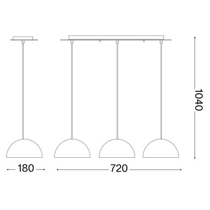 Ideal Lux - Lustra ar auklu FOLK 3xE27/60W/230V brūna